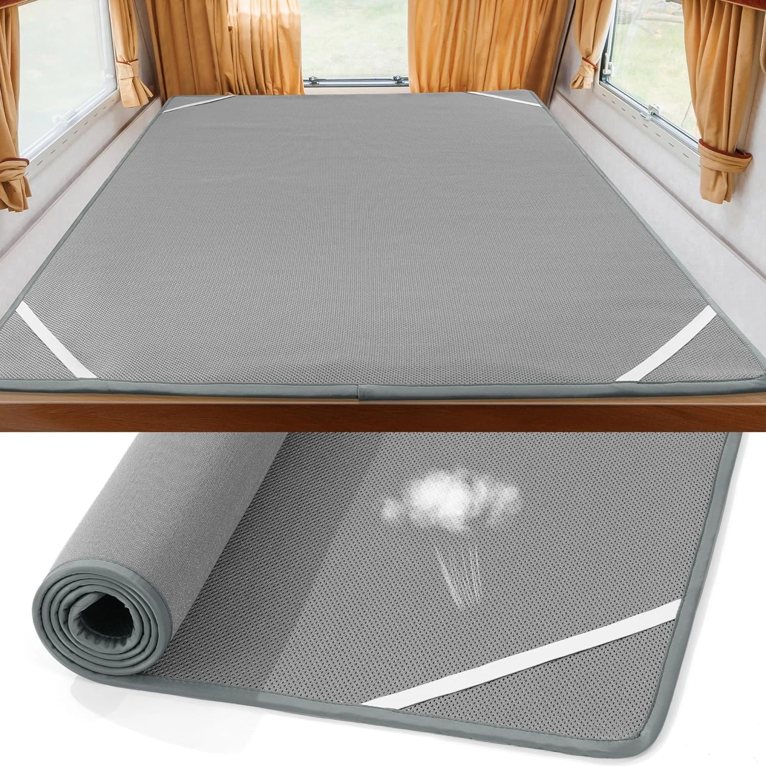 80 * 60 Inch RV Underlay Under Mattress Pad Breathable 3D Air Mesh RV Mattress