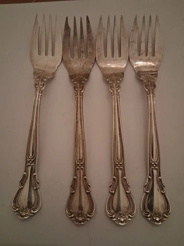 4 Chantilly By Gorham Sterling Silver Pat. 1895 Salad Forks 6 1/2"