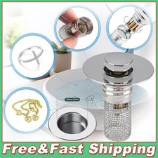 Universal Bathroom Sink Stopper Hair Catcher Pop Up Sink Drain Strainer Filter