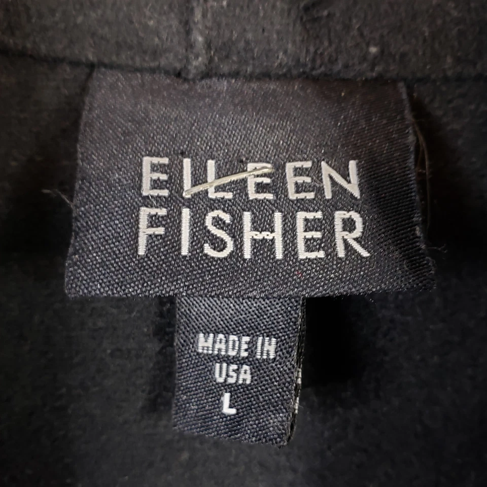 Abrigo largo tejido de lana largo vintage Eileen Fisher L abierto gabardina para mujer Foto 4 de 4