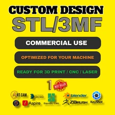 Custom Design STL 3MF Model For CNC Router 3D Printer Laser CAD Modeling Service