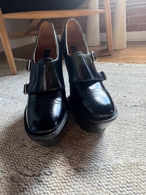 Burberry Prorsum Black Leather Platform Heels w/ Buckle  display picture 1