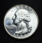 1954 Washington Quarter Dollar 25C Choice Uncirculated BU 90% Silver 👖BSPC🪙