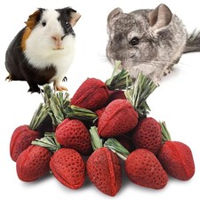 Rabbit Chew Toys, 24 PCS Natural Hamster Molar Snacks Handmade Small Animal C...