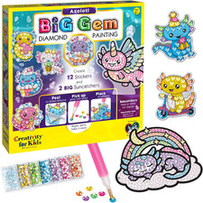 Big Gem Diamond Painting Kit: Axolotl Stickers  Suncatcher Kit - Boys and Girls