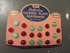 VTG 1950s NOS GULCO LICENSE PLATE FASTENERS-REFLECTORS STORE DISPLAY CARD KUSTOM