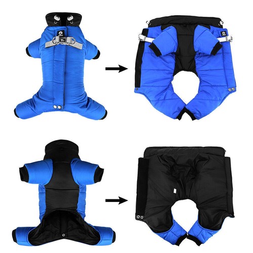 Waterproof Dog Winter Coat with Harness Reflective Warm Jacket Puppy Jumpsuit - Picture 3 of 15