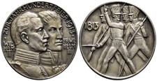 GC: Silver Medal Prussia 1913 Centennial Victory Over Napoleon 990 18g
