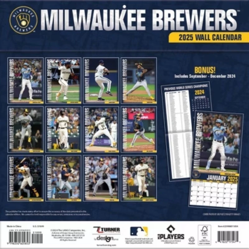 Milwaukee Baseball 2026 Team Wall Calendar