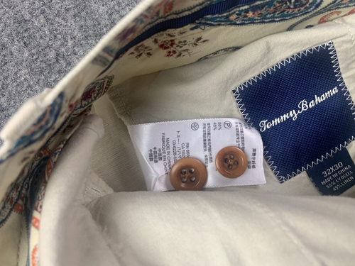 Tommy Bahama Mens Lyocell/Linen Blend Flat Front Pants Size 32 Beige - Foto 7 di 9