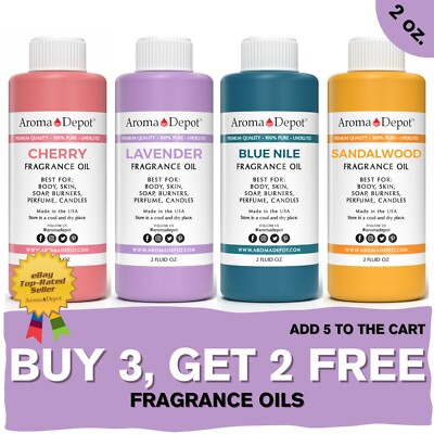 Fragrance Oil 2 oz. For Soap Butters Candles Warmers Incense Scented Oil Burner