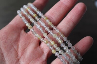 A++ Golden Rutile Quartz Faceted Round Tiny Beads 18'' Elegant Necklace For Woman