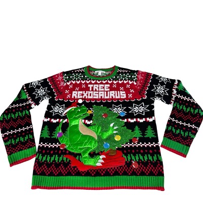 Ugly Christmas Sweater Men's Size Medium Tree Rexosaurus