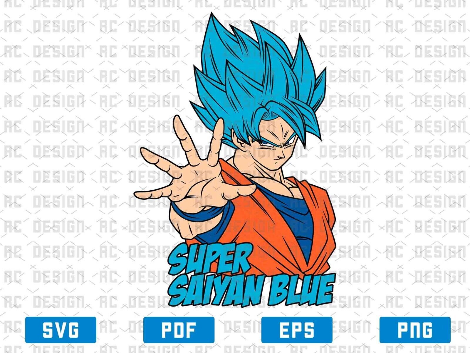 Goku blue svg, super saiyan svg, dragon ball super svg