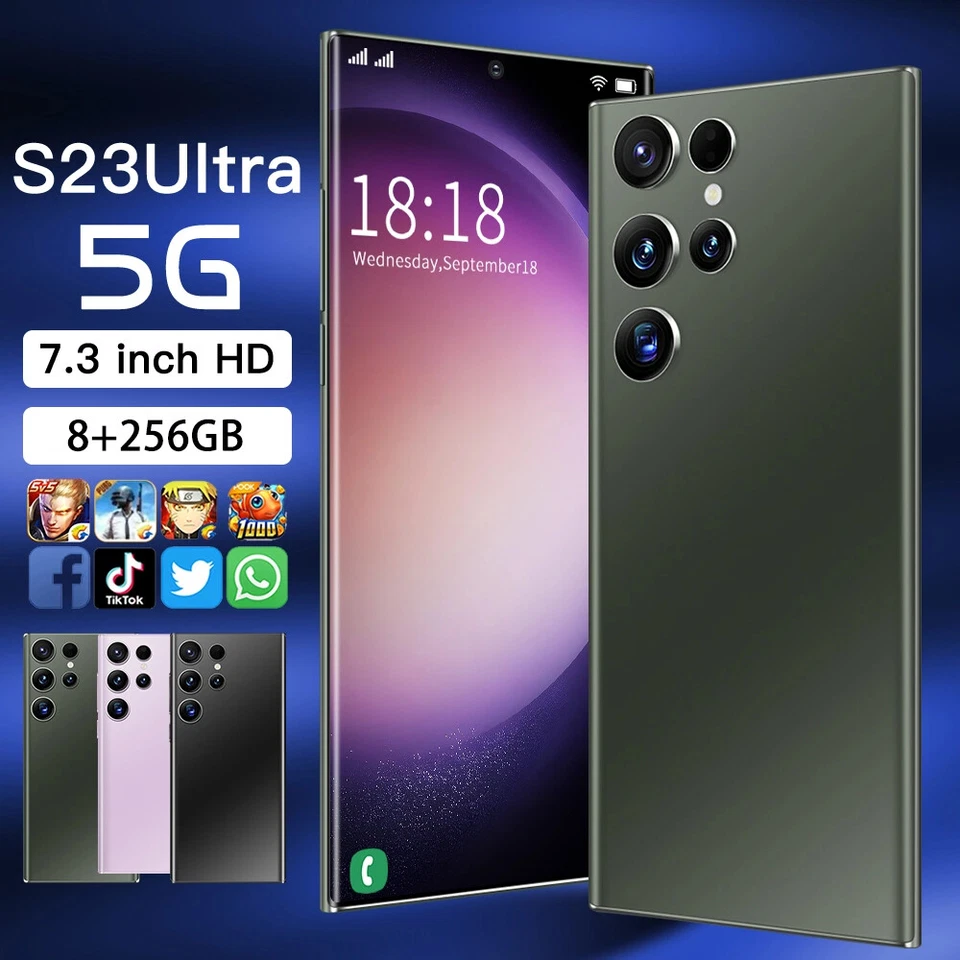 Unlocked 7.3 inch 8GB+256GB Android Ultra 5G Smartphone Dual SIM Mobile Phone - Image 2 of 4