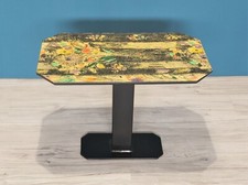 Tavolino da fumo Anni '50 da salotto con fantasia floreale RESTAURO COMPLETO