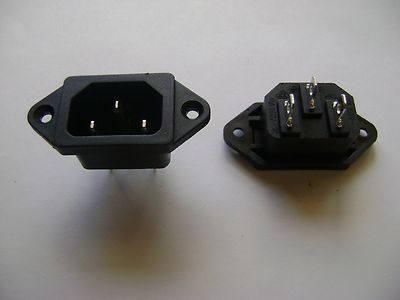 SS-7B PANEL MOUNT AC SOCKET POWER PLUG MALE RECEPTACLE REPLACES RONG FENG DR49