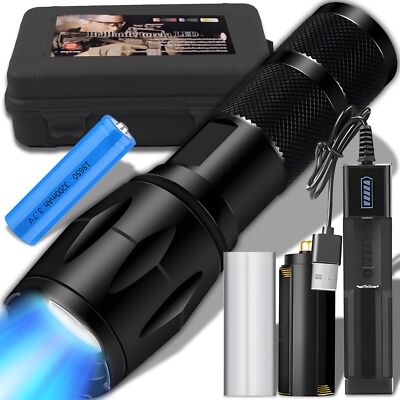 Taschenlampe LED SET Fackel Taktisches Super Hell Zoom Akku Lampe 18650 Akku Ret
