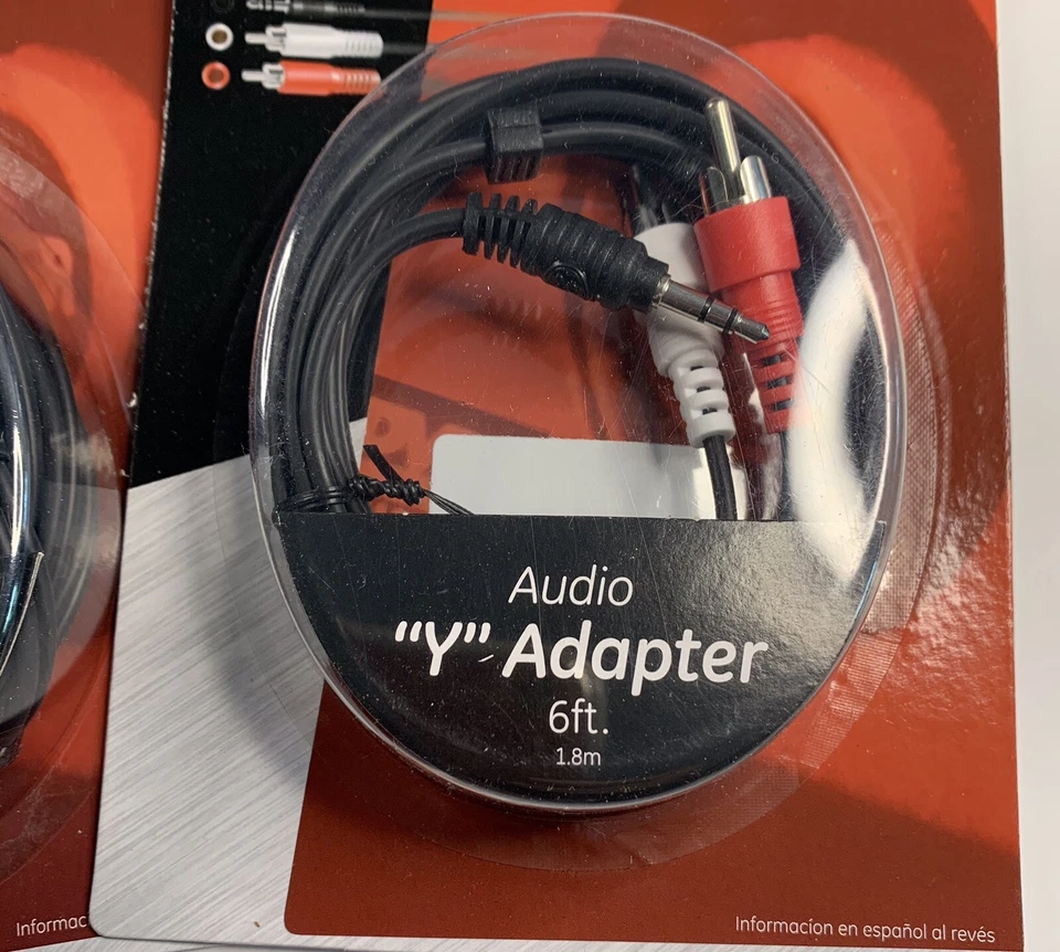 GE Pro 6ft Stereo Y adapter cable 6 Ft Audio Mobile Devices RCA Home Stereo - Image 4 of 4