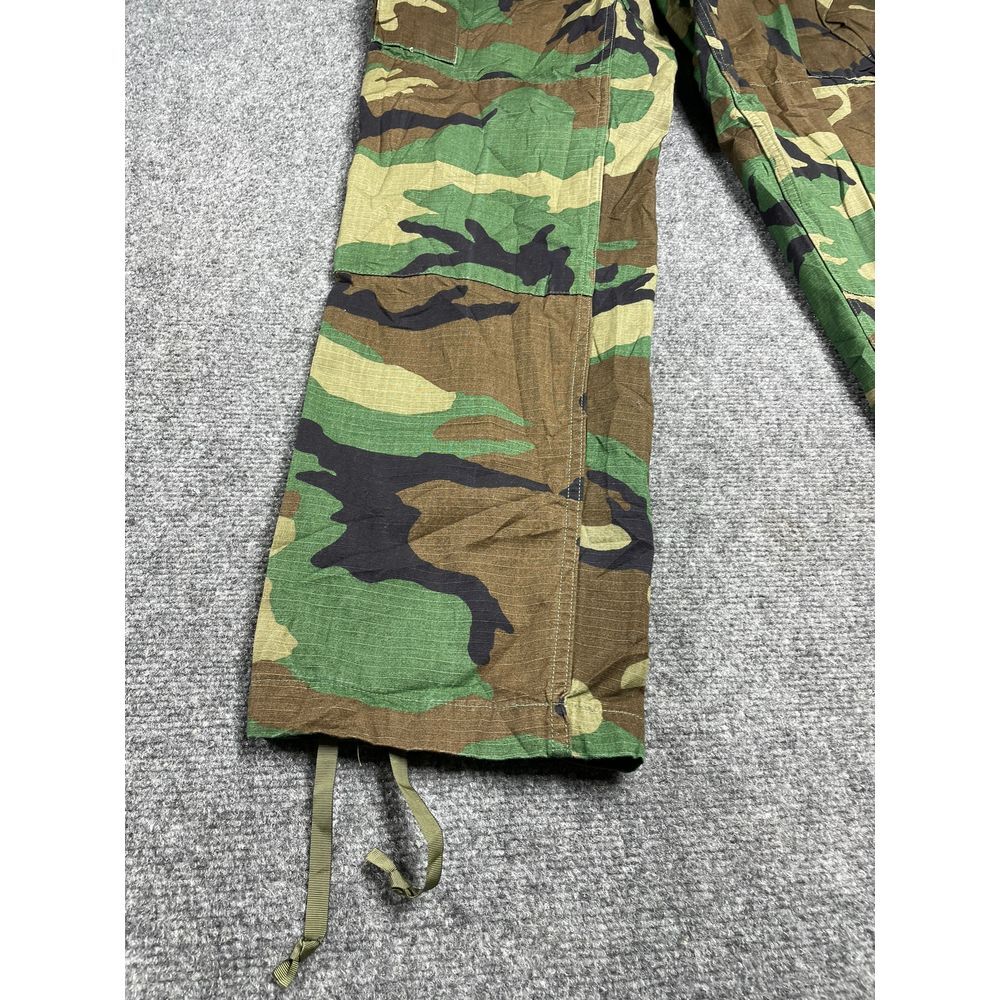 Men's Green Camo Military Cargo Pants Regular Fit Button Closure