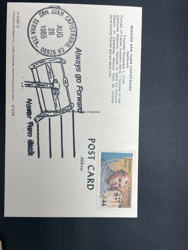 1985 44c US Stamp Junipero Serra Lot First Day Postcard Envelope Capistrano MNH - Image 2 of 4
