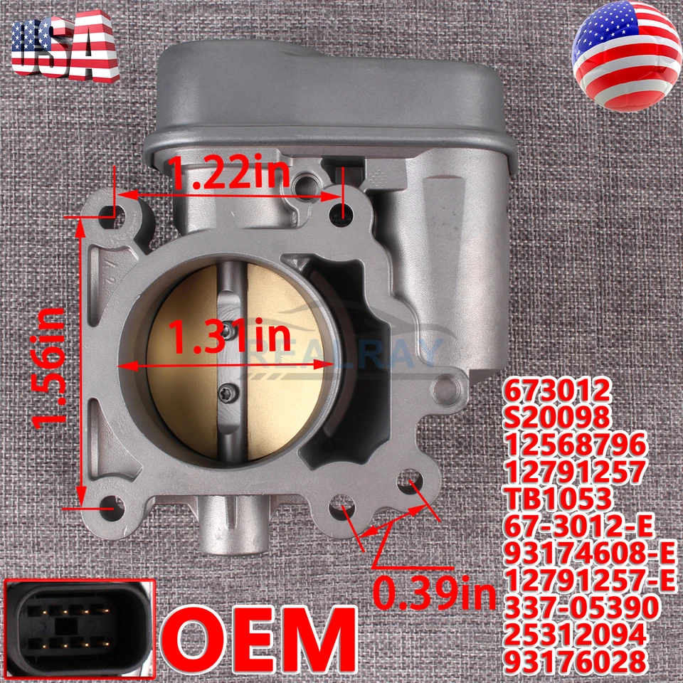 Cuerpo de acelerador OEM para Chevy Chevrolet Malibu Saab 9-3 Cobalt Saturn Vue 12568796 Foto 2 de 4