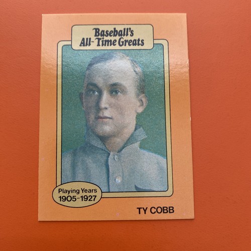 1987 Hygrade Baseball AllTime Greats Orange Ty Cobb Tigers Baseball