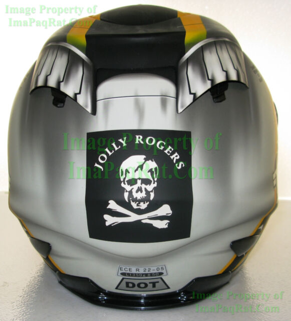 NEW AKUMA GHOST RIDER Jolly Rogers F14 Tomcat NAVY Motorcycle Helmet