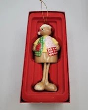 Fitz and Floyd Gift Gallery Teddy Bear Bell Ceramic Ornament with Swinging Feet