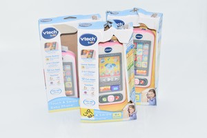 vtech touch and swipe baby phone pink