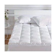 SLEEP ZONE Twin Size Cotton Mattress Pad, Machine Washable Mattress Protector...