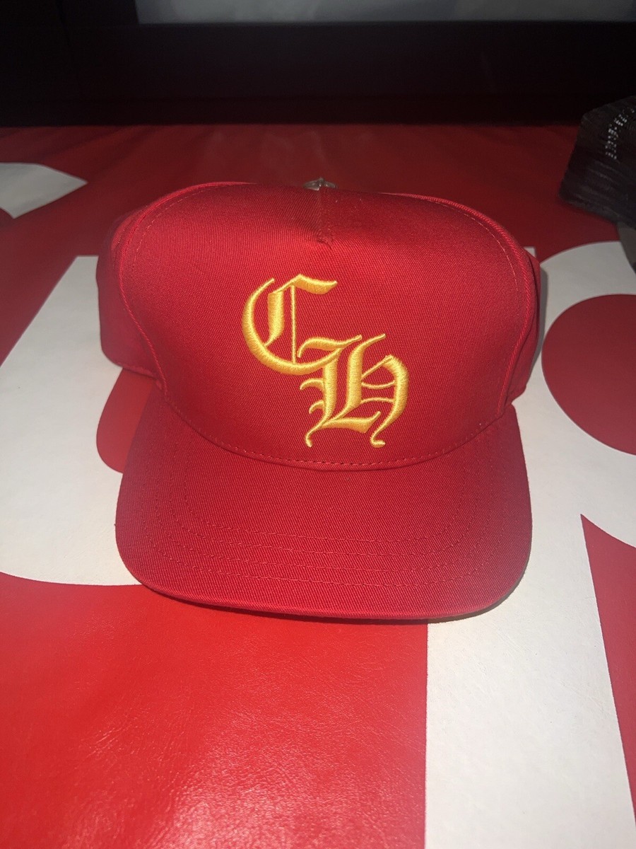 Chrome Hearts CH Hollywood Silver Button Hat Red/Yellow O/S BRAND 