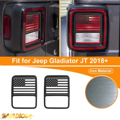 Black Tail Light Taillight Lamp Decor Cover Guard For Jeep Gladiator JT 2020+