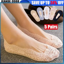 5 Pairs Womens Ladies Invisible Trainer Socks Footsies No Shoe Show Liner Socks