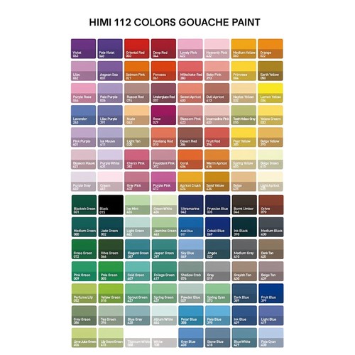 HIMI GOUACHE PAINT SET, TWIN CUP,12G/112COLORS, Ice Blue - Bild 3 von 8