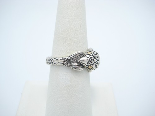 Samuel B Benham Ring Sterlingsilber & 18 Karat Gelbgold 11 mm Vogel Größe 7 - Bild 1 von 6