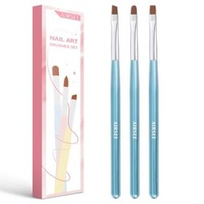 Nail Art Clean Up Brushes, 3 Pcs Painting Brushes for Nails with 3 PCS