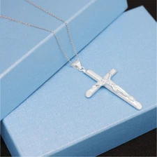 Sterling Silver 925 Crucifix Cross Pendant-Christian Pendant Jesus Cross Pendant