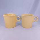 Vintage Fiesta Ware Yellow Coffee Mugs Ring Handle Homer Laughlin HLC USA Cups