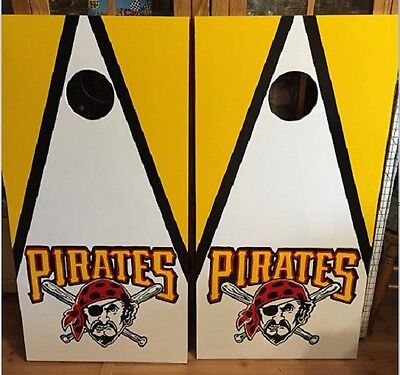 Pittsburgh Pirates Corn hole Set of 6 Vinyl Decals Stickers cornhole Toss Game 