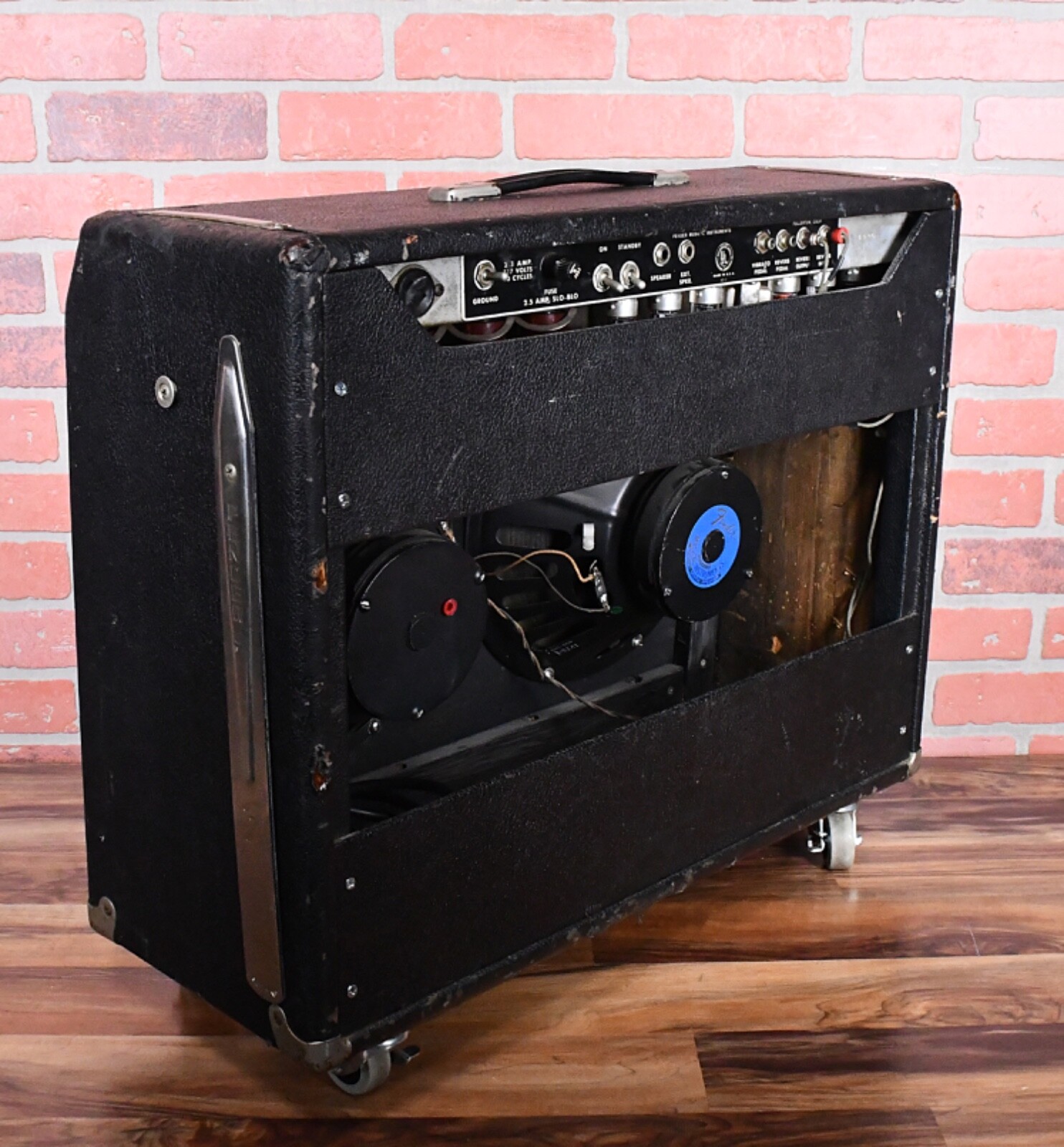 Fender Vintage 1967 Twin Reverb Blackpanel 2 x 12" 85 Watt Combo Amp Stock Iron - Picture 4 of 19