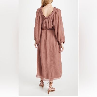 Tory Burch Women's Ruffle Neck Dress in Wood Rose, size S