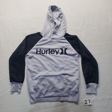 HURLEY H20-Dri Gray Black Solar Hoodie Sweater Youth Boys Size 8 Small 
