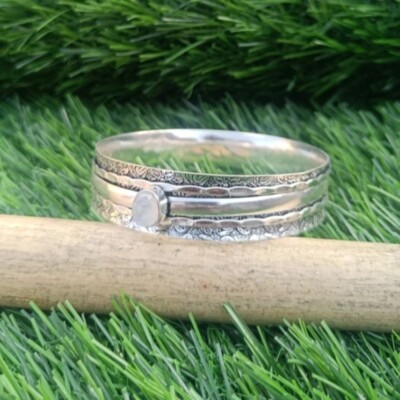 Solid 925 Sterling Silver Bangle Handmade jewelry  Gift For christmas A-528