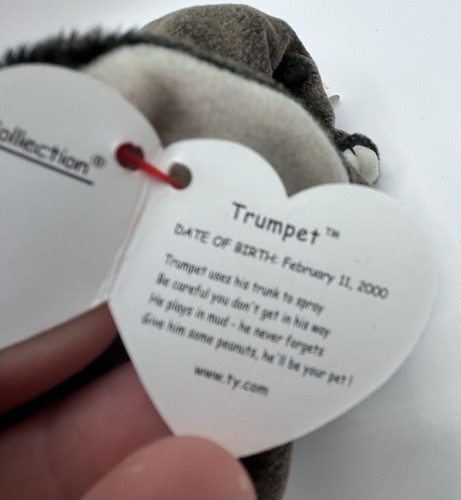 TY Beanie Baby TRUMPET The Elephant Retired With Tags - Picture 10 of 13