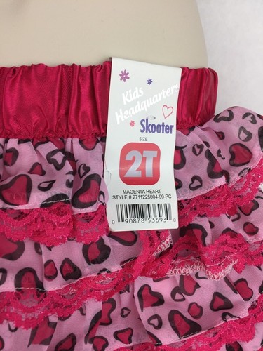Kids Headquarters Girl's Skooter Skirt Skort Pink Lace & Hearts Elastic Waist - Picture 4 of 7