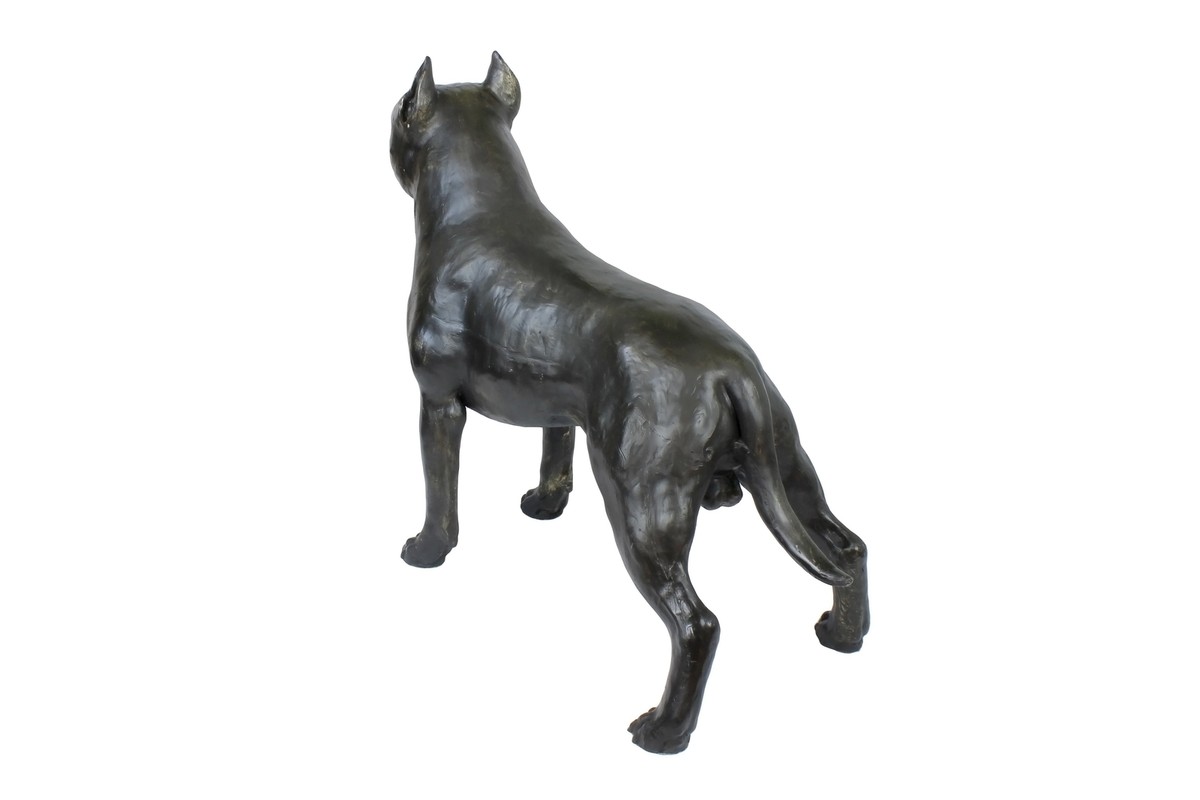 American Staffordshire Terrier Amstaff Mère avec des chiots Statue, Cold Cast Bronze Sculpture, Home and Office Decor Dog Trophy Dog Figurine - France