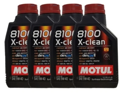 Huile Moteur Motul 8100 X-clean 5W-40 LL-04 4 x 1 L BMW dexos2 MB 229.51 - Photo 1/3