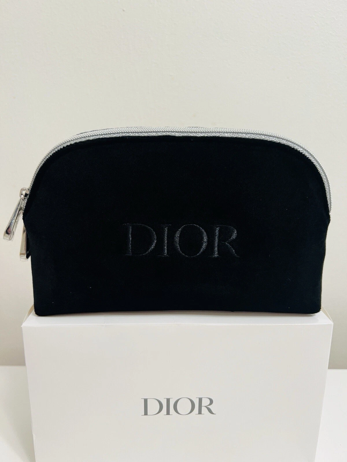 DIOR Beauty CD Logo Élégant Velours Noir Pochette Cosmétique Pochette Maquillage Neuf dans sa boîte