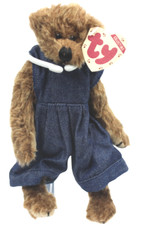 TY 1993 8" ATTIC TREASURE COLLECTION #6021 "WEE WILLIE" WITH BLUE OVERALLS  